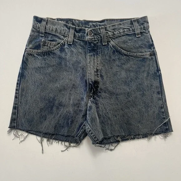 Vintage Levis Silvertab Shorts Womens 31 Blue Denim 90s Fit Booty Jorts Cowgirl - Picture 1 of 7